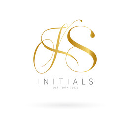 FS Monogram logo, Minimalist Typographic Line Monogram Logo, FS Wedding monogram logo