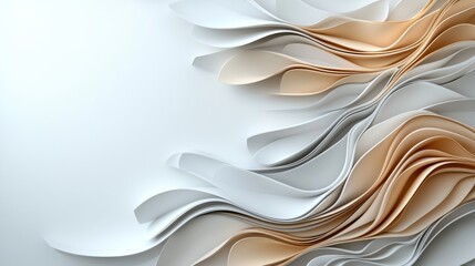 Elegant White and Gold Waves