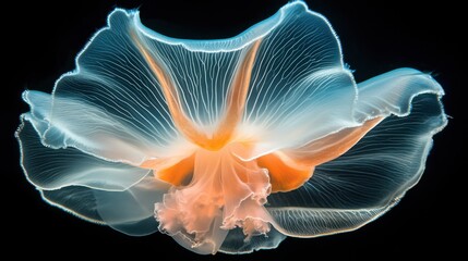 Obraz premium Ethereal glow of a delicate jellyfish captured in luminescent hues
