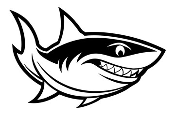 shark cartoon isolated on white