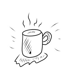 hand drawn abstract shape line