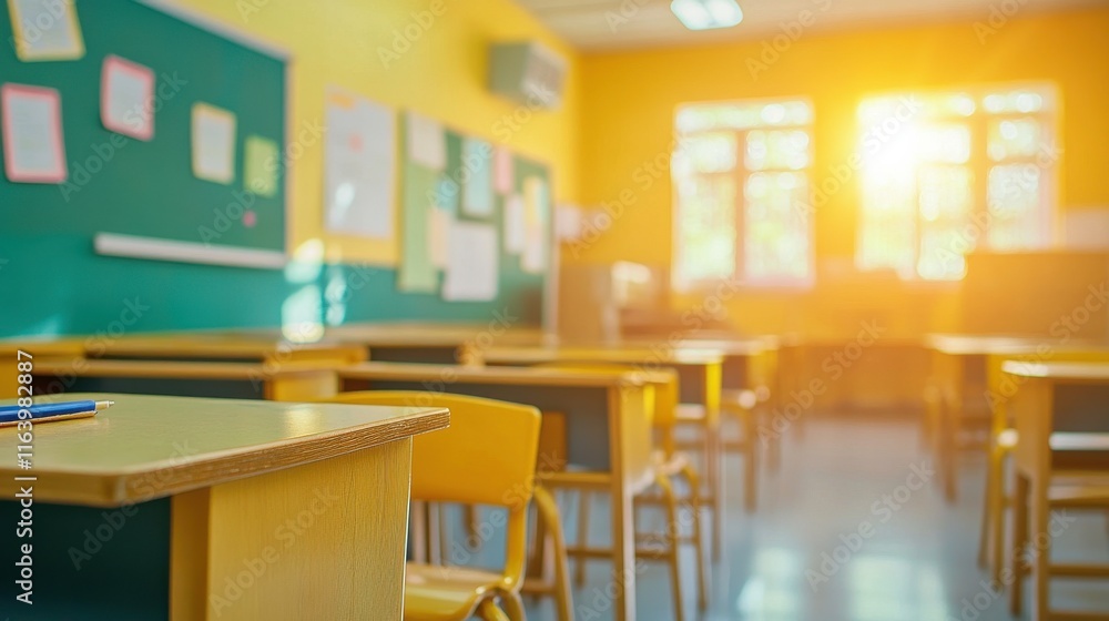 Poster Bright Classroom with Clear Visual Elements