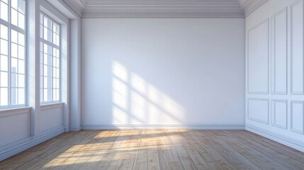 Modern Empty Office Room With White Blank Wall.