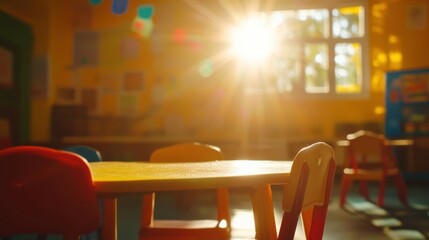 Creative Classroom with Bright Light and Decor