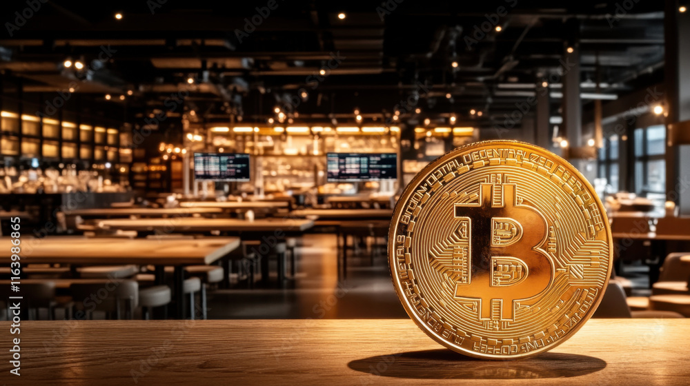 Aufkleber btcusd, a bitcoin coin displayed on a futuristic trading platform, showcasing modern technology and 