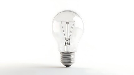 A Single Light Bulb on White Background: Illumination and Ideas
