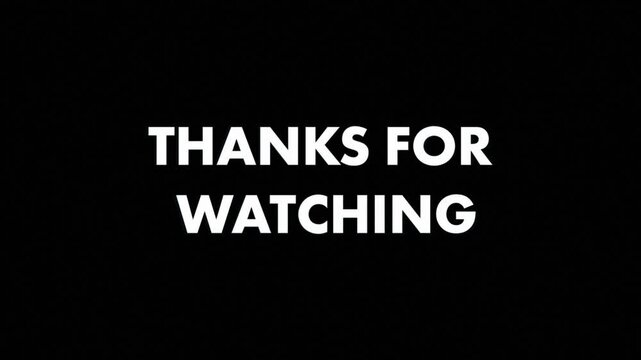 thanks for watching text animation with 3d chrome effect
