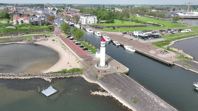 Aerial from the lighthouse in Hellevoetssluis in the Netherlands