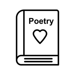 Romantic poetry book Vector Icon