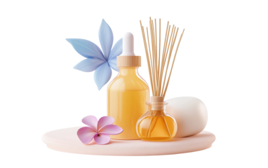 Aromatherapy 3d render icon on transparent or white background,png
