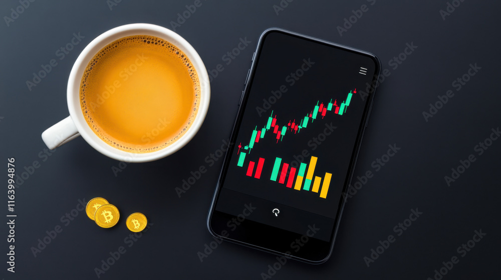 Aufkleber btcusd, a smartphone screen displaying the price movement of btcusd, showcasing cryptocurrency tradi