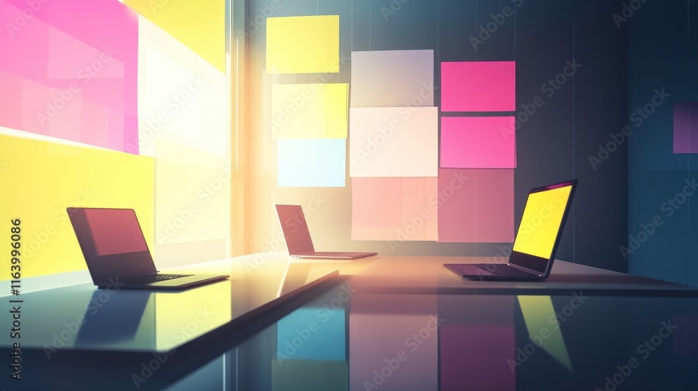 Poster interactive learning space with clear visuals