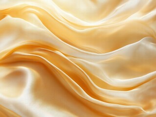Obraz premium A close-up of smooth, flowing yellow silk fabric, showcasing its texture and sheen.