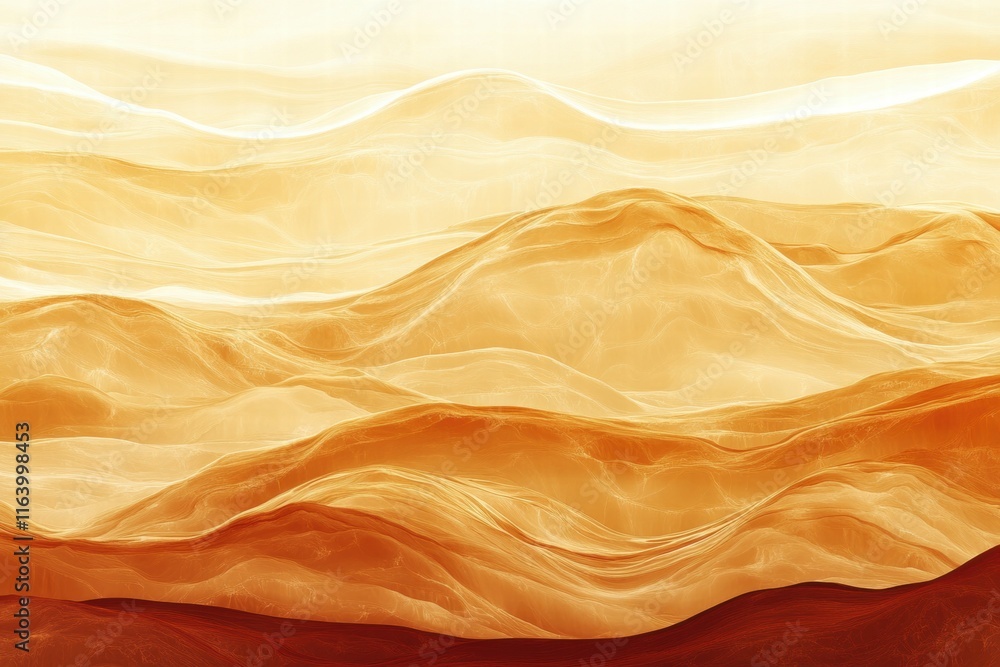 Poster abstract waves in warm hues create a serene, flowing landscape.