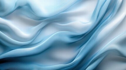Obraz premium Soft, flowing fabric in shades of blue, creating a serene and elegant visual texture.