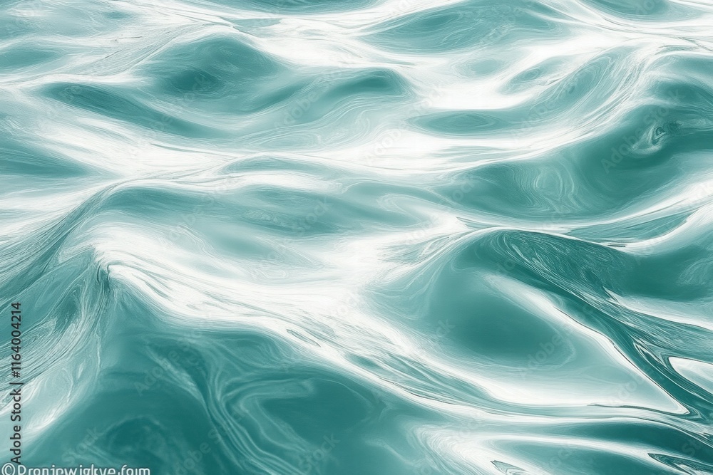 Poster abstract image of shimmering turquoise water with gentle waves and reflections.