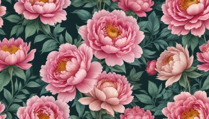 Colorful peony flowers hand-drawn illustration ,  watercolor,  peonies,  hand drawn