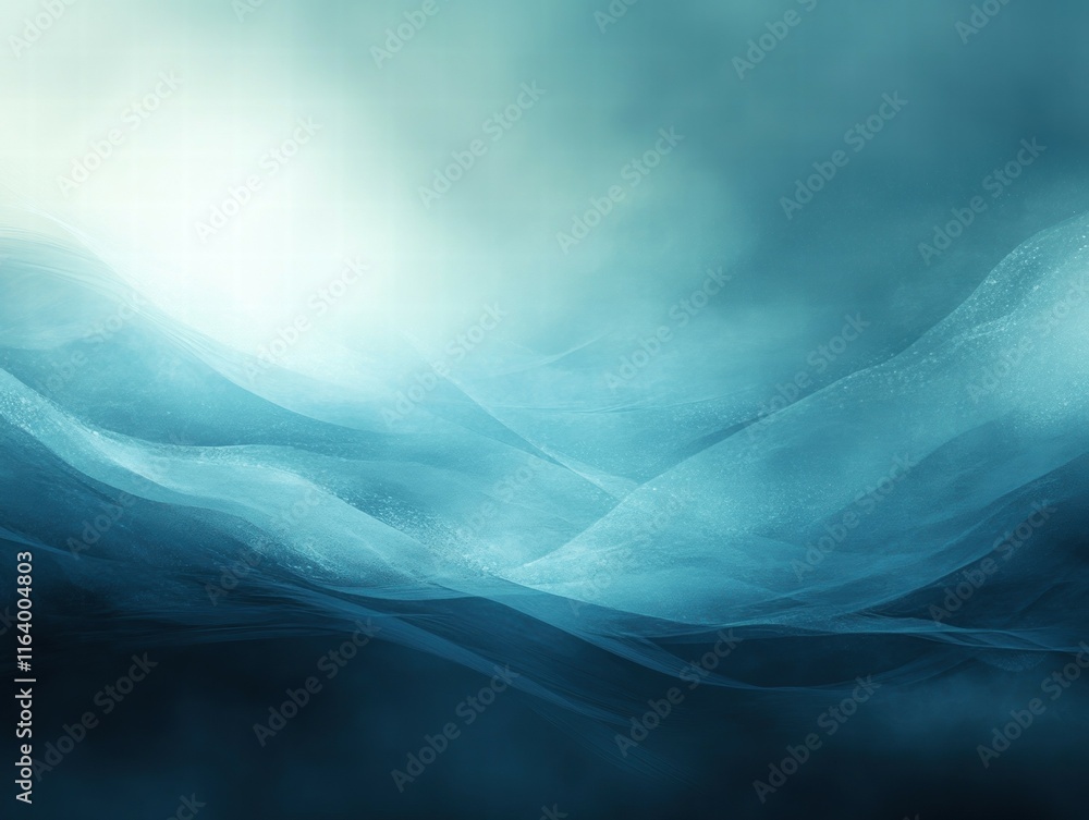 Poster An abstract representation of flowing waves in shades of blue, evoking calm and tranquility.