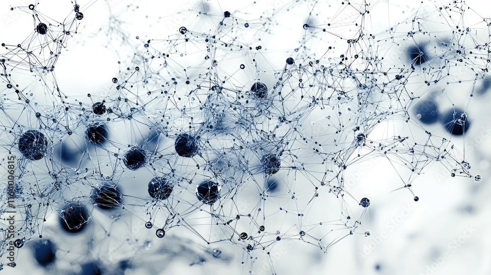 Poster abstract network: interconnected nodes and lines
