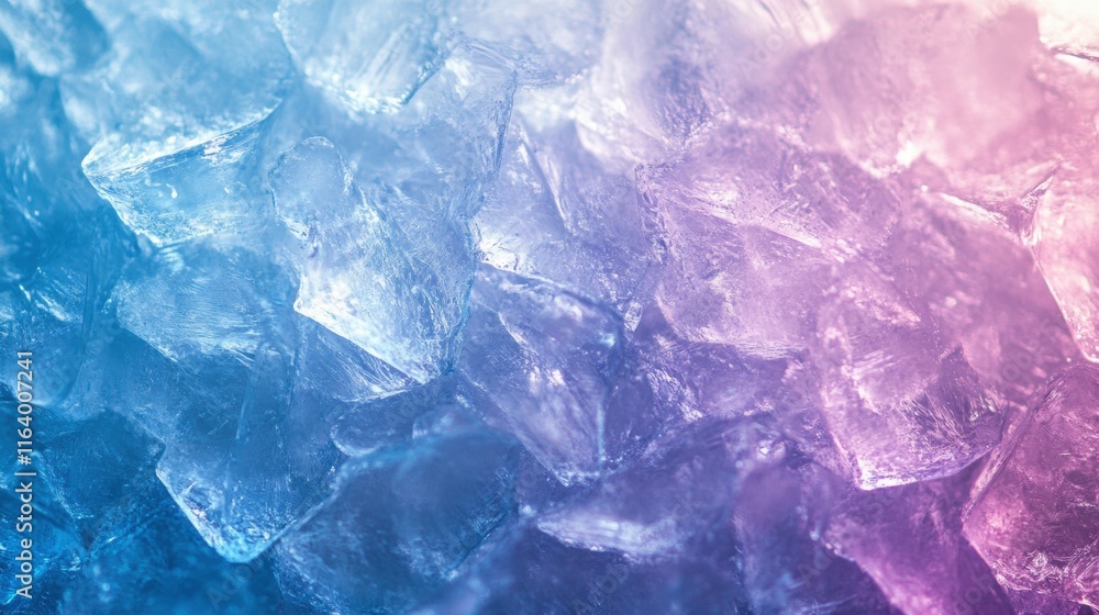 Poster close-up of colorful ice crystals with a gradient effect.