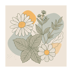 Hand drawn design botanical elements collection