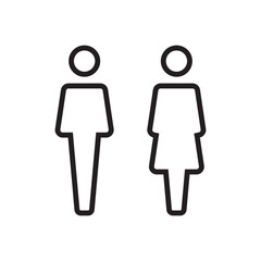 Lavatory and restroom sign for man and women isolated icon graphic vector	