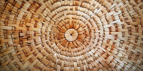 Close-up of circular woven basket pattern