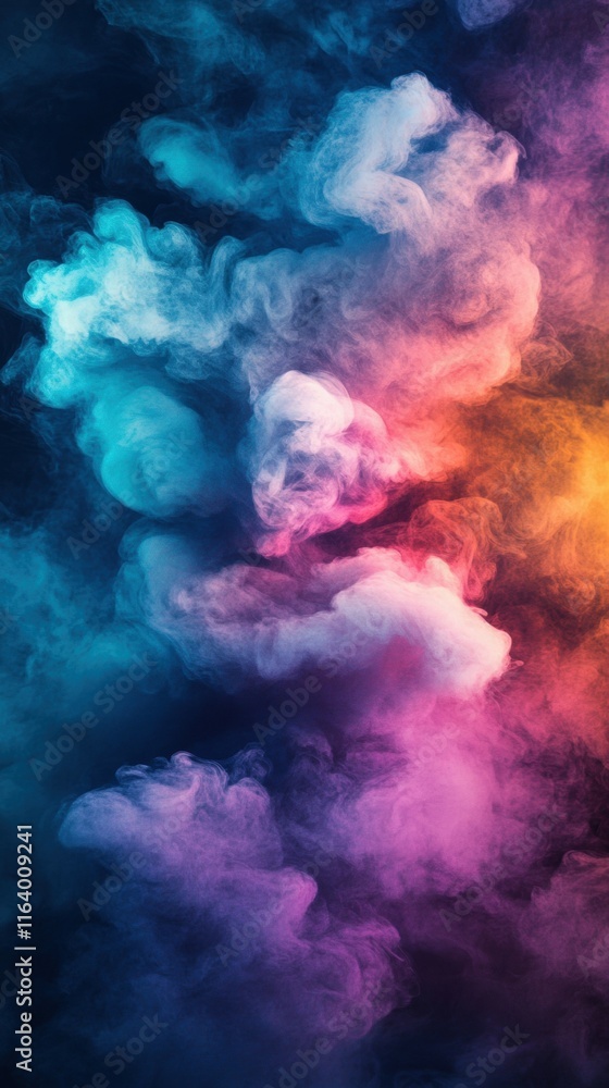 Aufkleber a vibrant explosion of colorful smoke creating an abstract, artistic background.