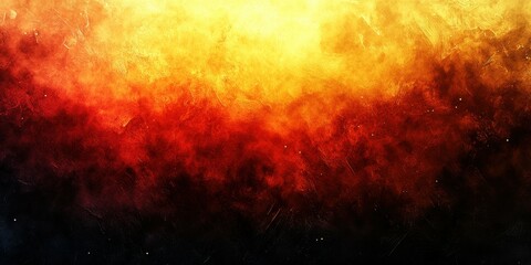 Abstract fiery gradient with warm colors blending from yellow to red and dark tones below.