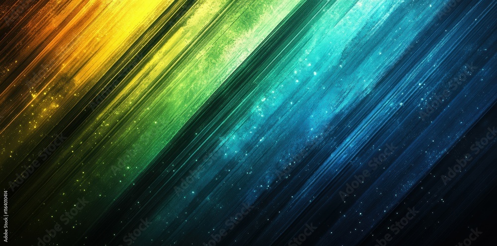 Poster A vibrant abstract background with diagonal lines and a gradient of colors.