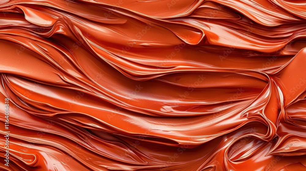 Poster glossy orange paint texture with fluid and flowing design elements