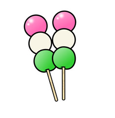 Two skewers of dango illustration