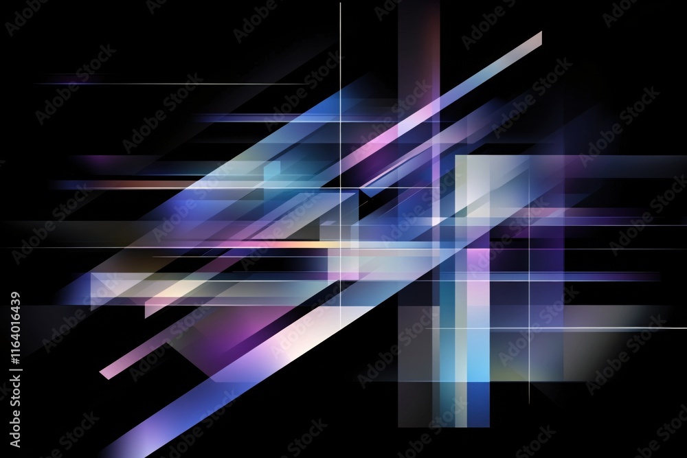 Poster abstract colorful background with dynamic lines and geometric shapes in motion