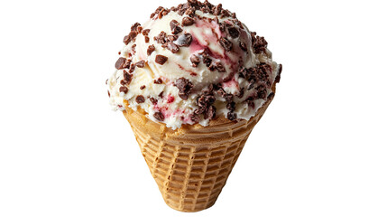 Delicious Ice Cream Cone with Swirled Topping: Perfect for Summer Treats