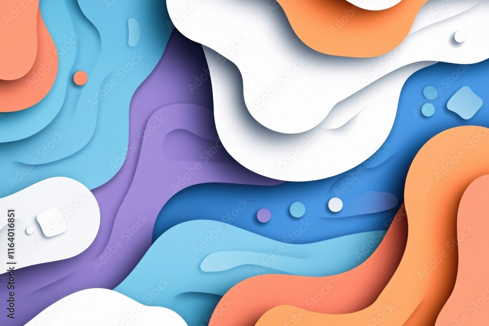 Aufkleber abstract colorful waves in layers for background design and creative projects