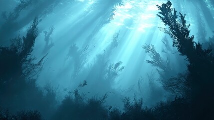 Fototapeta premium Serene Coral Reef Under Soft Ambient Light