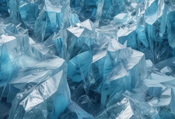 Obraz premium Glacial blue icy texture background with geometric patterns, icy, crystal