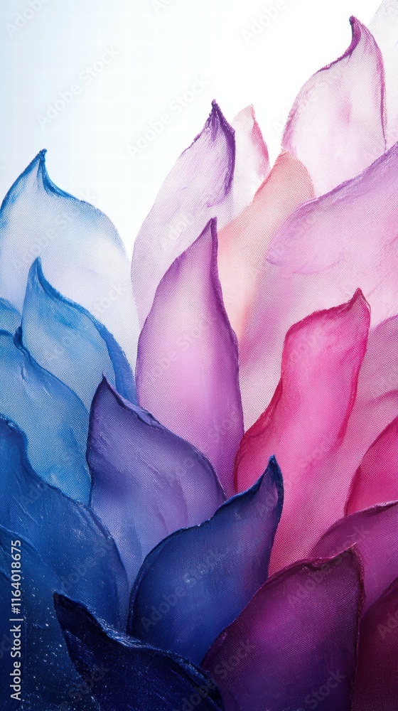 Poster abstract depiction of colorful petals in soft hues, creating a serene and artistic ambiance.
