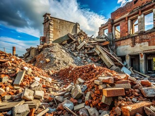 Post-Demolition: A Heap of Rubble and Architectural Remains
