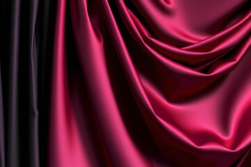 Obraz premium Draped Crimson and Black Silk Fabric - Photo