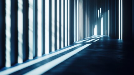 Abstract Architectural Corridor with Light and Shadow Play