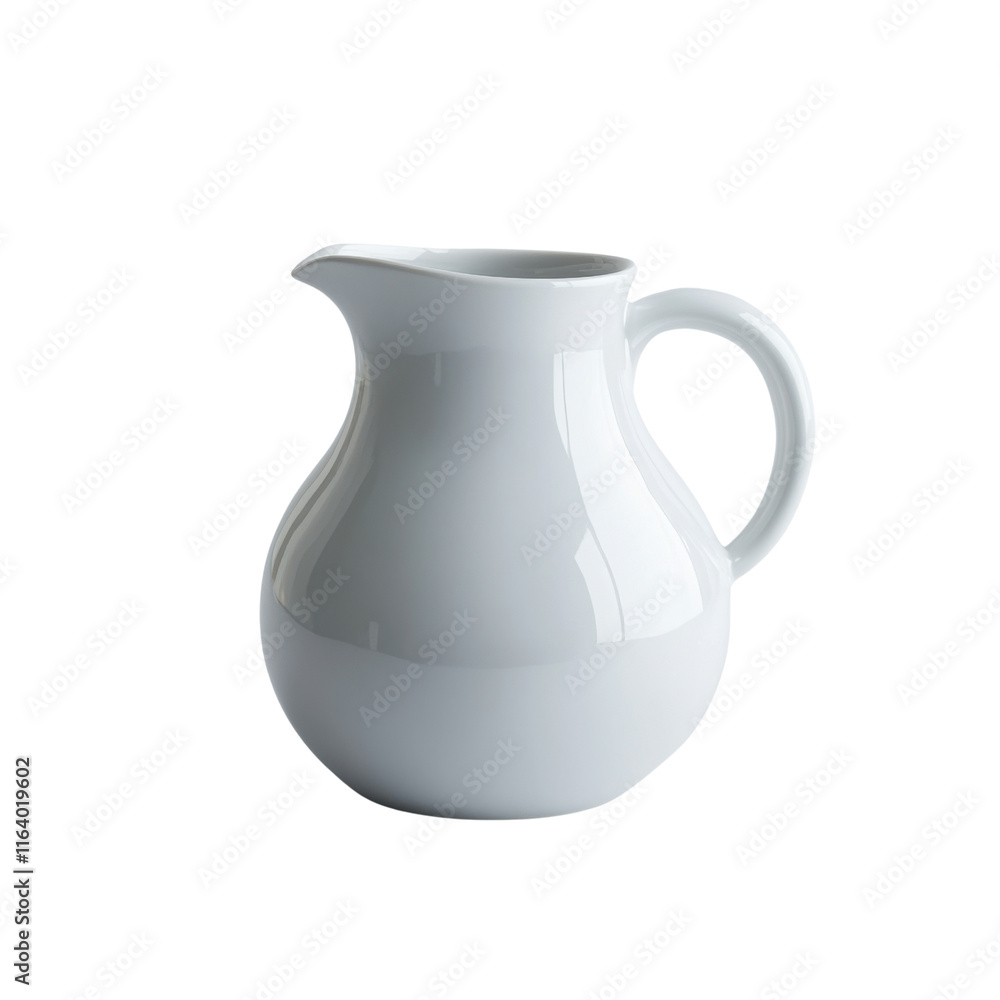 Poster elegant white pitcher with smooth finish and subtle curves