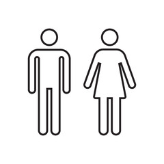 Lavatory and restroom sign for man and women isolated icon graphic vector	