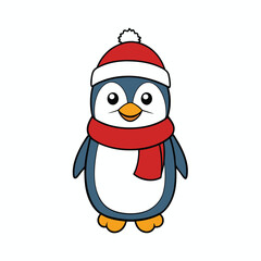 Adorable Winter Penguin with coloring Scarf.