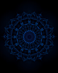 abstract blue fractal circle mandala background