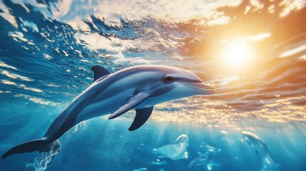 Naklejka premium Thriving Wildlife in a Serene Coastal Environment