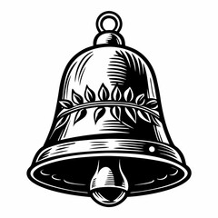 Christmas Silver bell Black silhouette