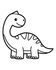 Dinosaur coloring page for kids vector illustration on white background
