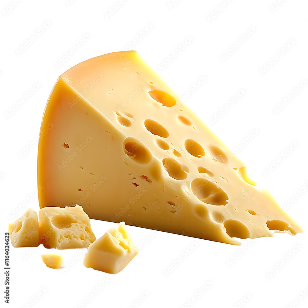 Poster hard cheese isolated on transparent background generative ai.