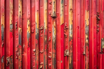 Fototapeta premium Rustic Red Shipping Container Wall Texture: Grunge Minimalist Background